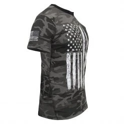 Rothco Camo US Flag T-Shirt - Black Camo