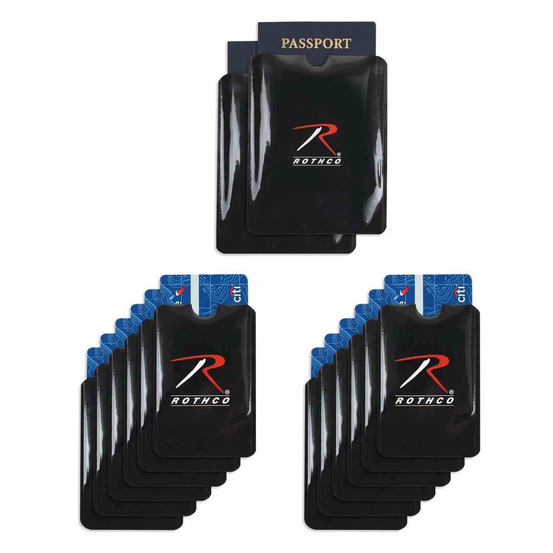 Identification Holder Rothco RFID Blocking Credit Card And Passport Sleeve 12 Pack