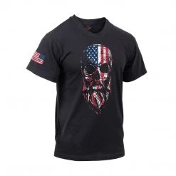 Rothco US Flag Bearded Skull T-Shirt Graphic Printed T-Shirts