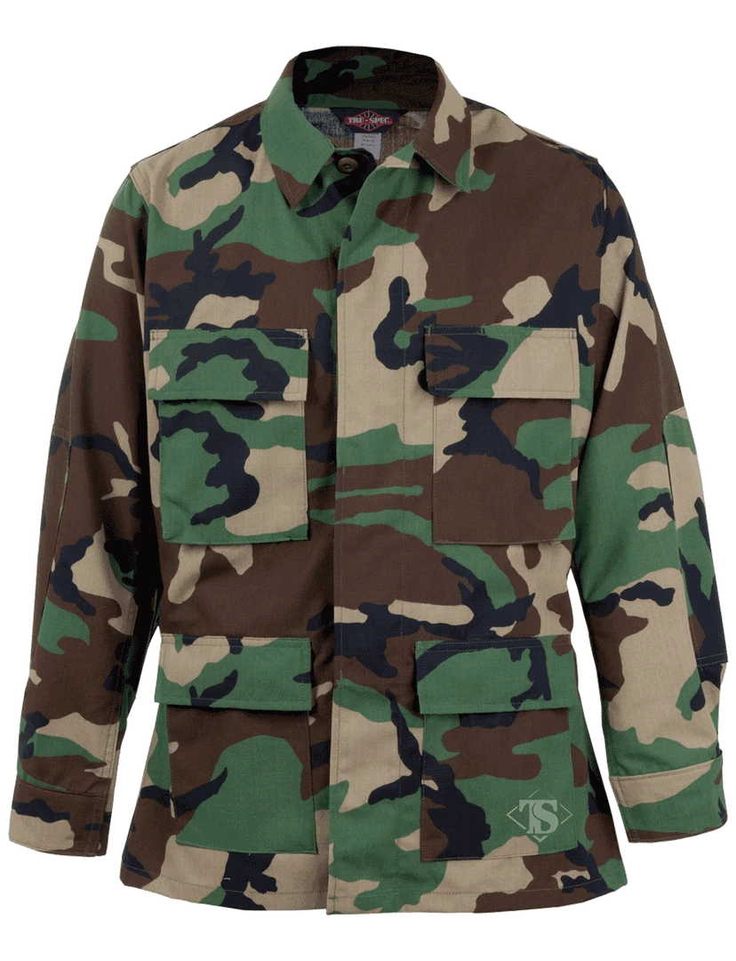 BDU Camouflage Shirts Tru-Spec BDU Camouflage Coat (50/50 Cordura Nylon Cotton Rip-Stop)