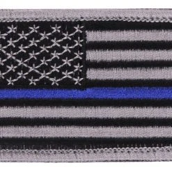 Rothco Thin Blue Line Police U.S. Flag Patch - Hook Back