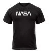 Rothco Authentic NASA Worm Logo T-Shirt - Black Graphic Printed T-Shirts