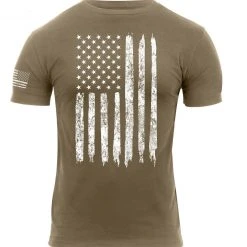 Graphic Printed T-Shirts Rothco Distressed US Flag Athletic Fit T-Shirt