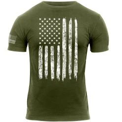 Graphic Printed T-Shirts Rothco Distressed US Flag Athletic Fit T-Shirt