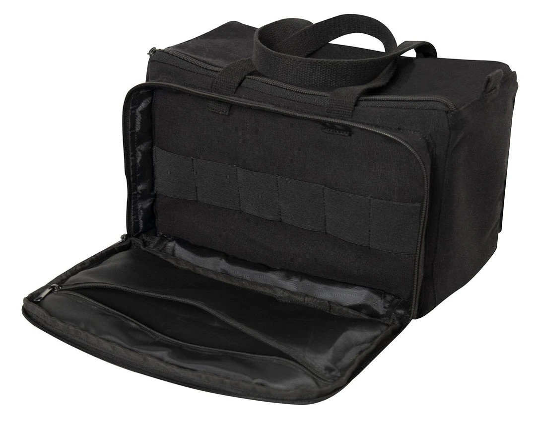 Rothco Canvas Tactical Shooting Range Bag - Black Gun Bags & Gun Cases