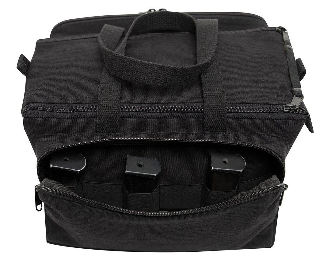 Rothco Canvas Tactical Shooting Range Bag - Black Gun Bags & Gun Cases