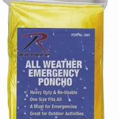Rothco All Weather Emergency Poncho Rain Gear & Ponchos