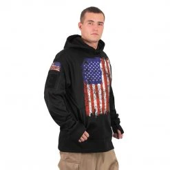 Hoodies & Sweats Rothco Distressed US Flag Concealed Carry Hooded Sweatshirt