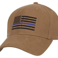 Rothco Thin Blue Line Flag Low Profile Coyote Brown Cap