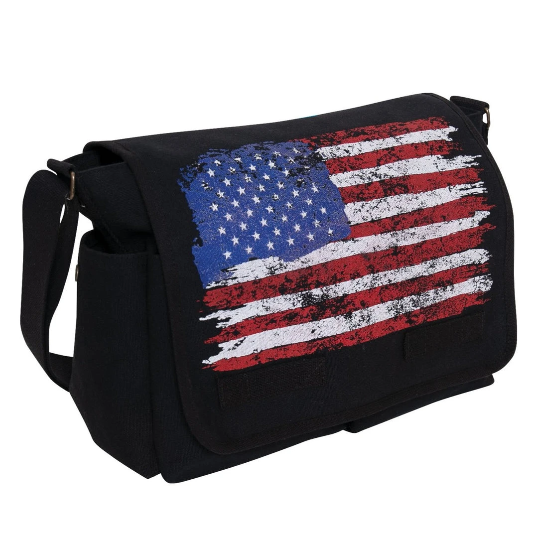Rothco Distressed U.S. Flag Canvas Messenger Bag