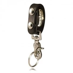 Key Holders Boston Leather Belt Keeper With Deluxe Swivel Key Snap
