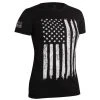 Graphic Printed T-Shirts Rothco Womens Distressed US Flag Long T-Shirt