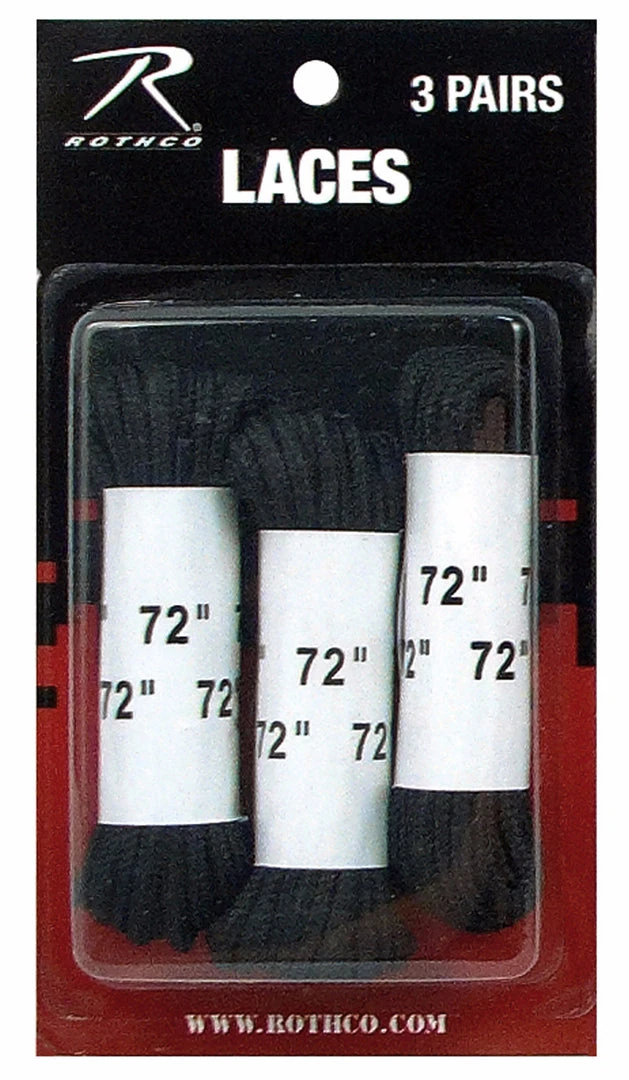 Rothco 72" Boot Laces - 3 Pack Footwear Accessories