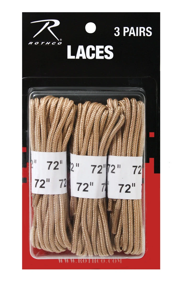 Rothco 72" Boot Laces - 3 Pack Footwear Accessories