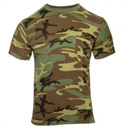 Camo T-Shirts Rothco Woodland Camo T-Shirt W/ Pocket
