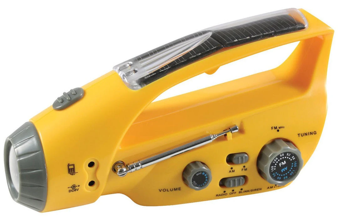 Rothco Solar/Wind Up Flashlight With Radio Camping Accessories