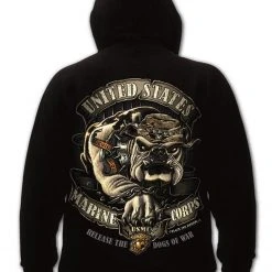 Rothco Black Ink U.S.M.C. Bulldog Hooded Pullover Sweatshirt Hoodies & Sweats