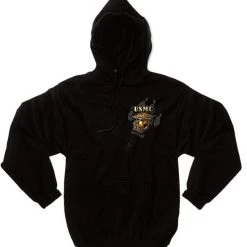 Rothco Black Ink U.S.M.C. Bulldog Hooded Pullover Sweatshirt Hoodies & Sweats