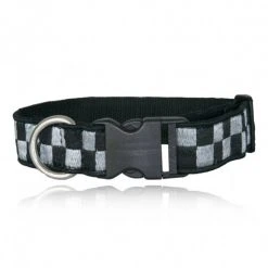 Boston Leather 1 ½ Decorative Embroidered Collar, Silver/Black