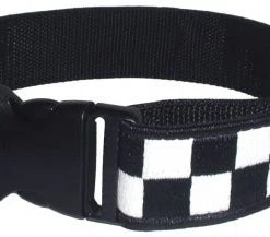 Boston Leather 1 ½ Decorative Embroidered Collar, Navy/White