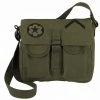 Rothco Canvas Ammo Shoulder Bag W/ Military Patches Attache And Shoulder Bags