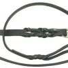 Boston Leather 60' Braided Leather Lead, Black
