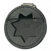 Boston Leather Round K-9 Badge Holder With D-Ring