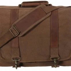 Attache And Shoulder Bags Rothco Vintage Canvas Pathfinder Laptop Bag With Leather Accents