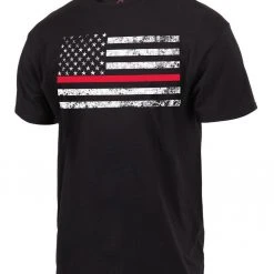 Rothco Thin Red Line Flag T-Shirt Graphic Printed T-Shirts
