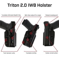 Galco Triton 2.0 Kydex Strongside / Crossdraw IWB Holster Inside The Waistband Holsters