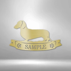 Home Décor Monogram Dachshund Banner Monogram - Steel Sign