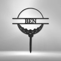 Home Décor Monogram Golf Ball Monogram - Steel Sign