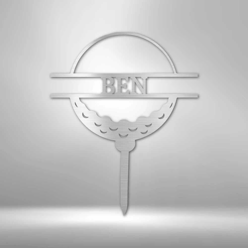 Home Décor Monogram Golf Ball Monogram - Steel Sign