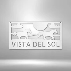 Home Décor Monogram Racing Horses Monogram - Steel Sign