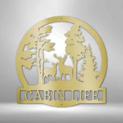Home Décor Monogram Deer In The Woods - Steel Sign