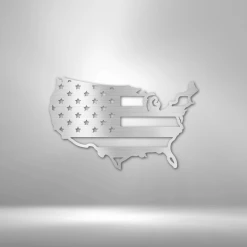 Home Décor Monogram USA Flag - Steel Sign