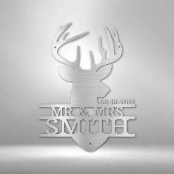 Home Décor Monogram Deer Head Monogram - Steel Sign