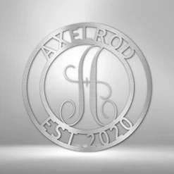 Home Décor Monogram Family Name - Steel Sign