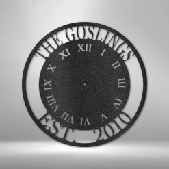Home Décor Monogram Personalized Clock - Steel Sign