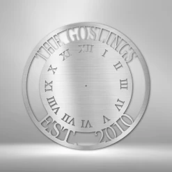 Home Décor Monogram Personalized Clock - Steel Sign