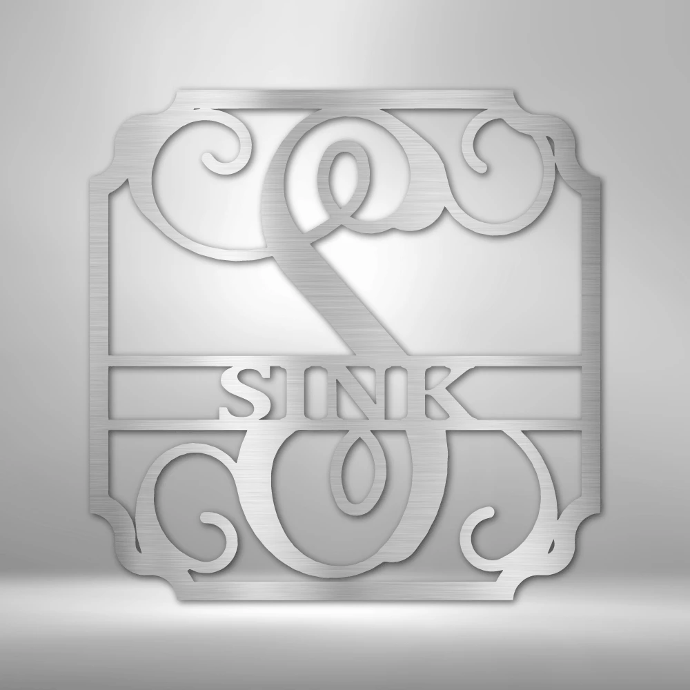 Home Décor Monogram Classic Family Name - Steel Sign