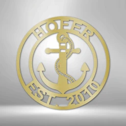Home Décor Monogram Anchor Family Name - Steel Sign
