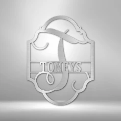 Home Décor Monogram Family Name Plaque - Steel Sign