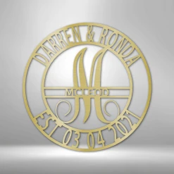 Home Décor Monogram Elaborate Name - Steel Sign