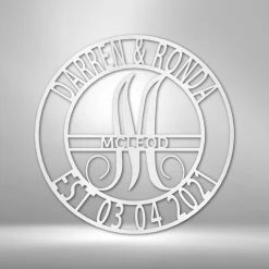 Home Décor Monogram Elaborate Name - Steel Sign