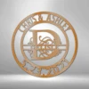 Home Décor Monogram Elaborate Split Letter Family Name - Steel Sign