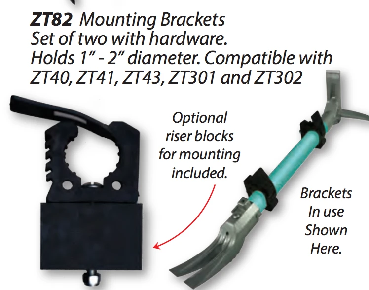 Zak Tools Zak Tool Mounting Brackets, Pair W/ Hardware, Holds Objects 1" - 2" In Diameter