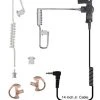 Radio Earpieces Code Red Headsets Silent Jr 3.5 Pack Earpiece With 14" Coiled Cord Clear Acoustic Tube Listen-Only For 2-way Radios