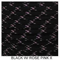 E. L. Wood Braiding Black With Rose Pink X Paracord 550 Survival Cord