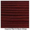 E. L. Wood Braiding 550 Survival Cord Imperial Red / Black Stripe Paracord